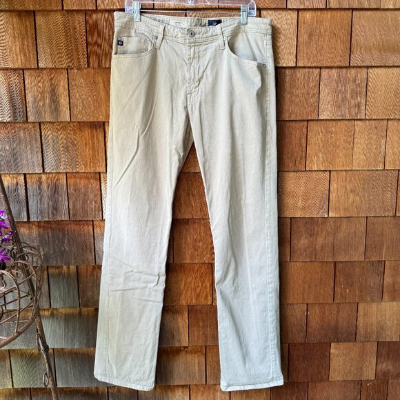 EUC Adriano Goldschmied Light Tan Denim Straight Leg Protege Jeans - Men's 36X36 - Picture 1 of 12